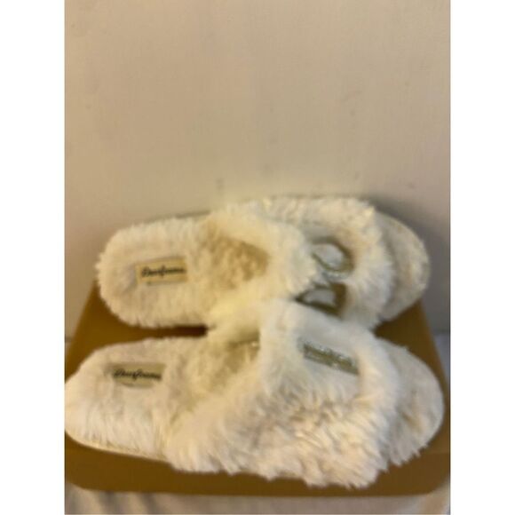 Dearfoam slipper sandals “I Do” white gold silver M size 7-8 - Picture 4 of 4